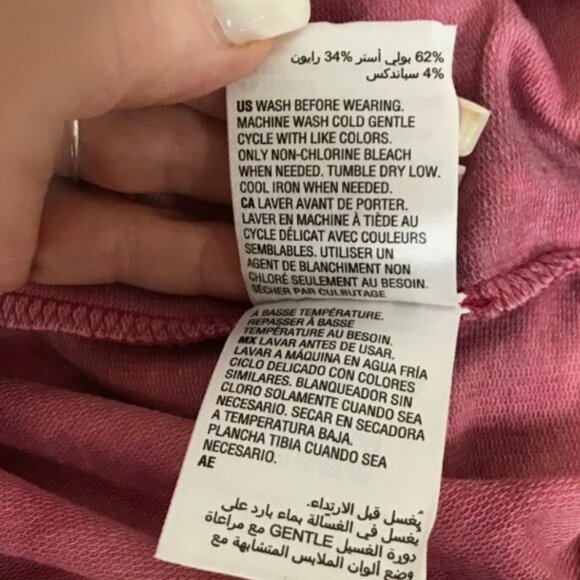 Ideology Womens Gratitude Pullover Sweatshirt Pink Malaga Tie Dye Stretch XS New - Picture 2 of 5